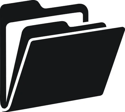 Black folder icon with document page insert Stock Illustration