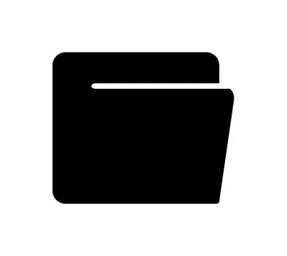 Black Folder Icon for File Management and Organization Systems Stock Illustration
