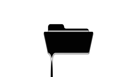 Black Folder icon isolated on white background. 4K Video motion graphic Video stock 233777036
