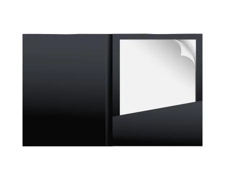Black folder mockup isolated icon Stock Illustration