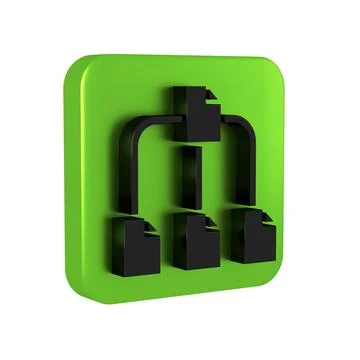 Black Folder tree icon isolated on transparent background. Computer network.. Stock Illustration