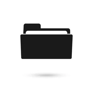 Black folder vector icon on white background. Flat vector black folder icon.. Stock Illustration