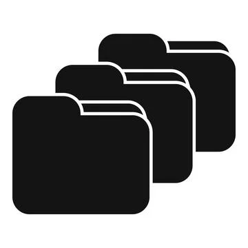 Black folders icon representing data storage organization Stock Illustration
