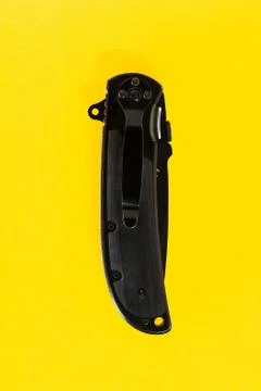 Black folding knife Stock Photos