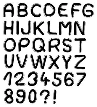 Black font Stock Illustration