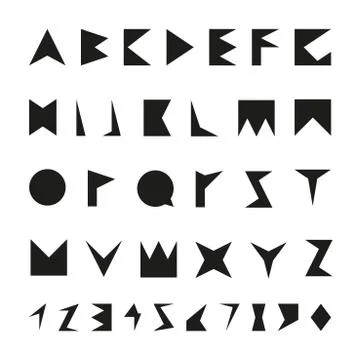 Black font with numbers. Stock Illustration