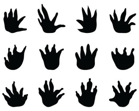 Black footprints of crocodile Stock Illustration