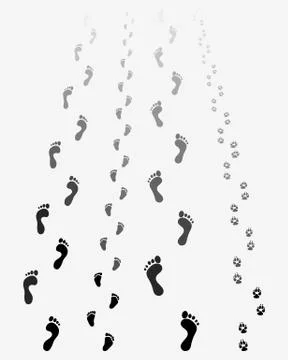 Black footprints Stock Illustration