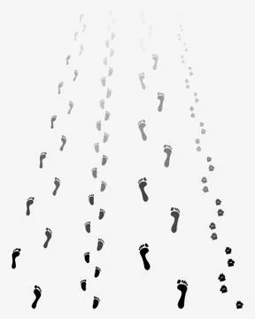 Black footprints Stock Illustration