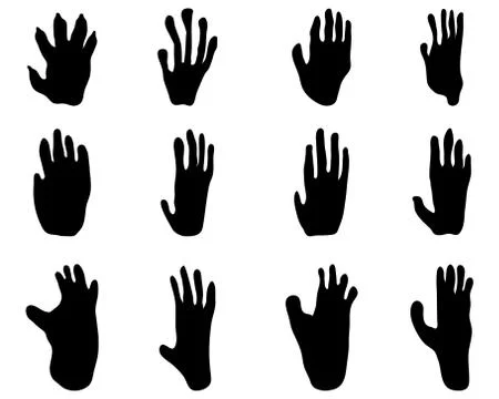 Black footprints of monkey Stock Illustration