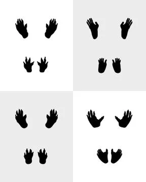 Black footprints of monkeys Stock Illustration