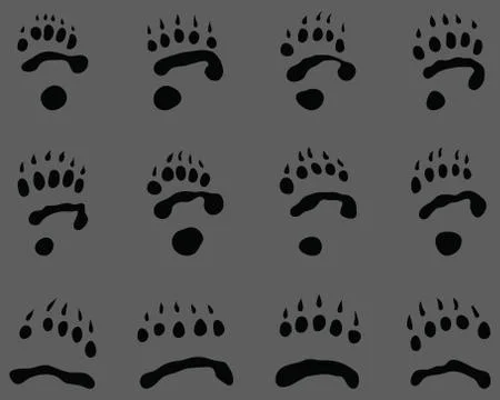 Black footprints of panda Stock Illustration