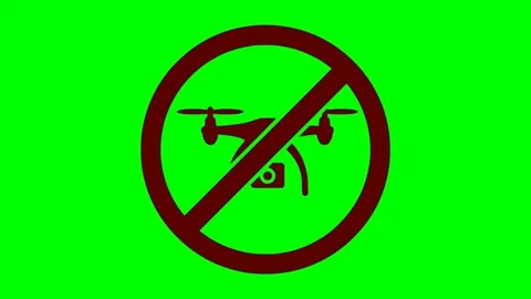 Black forbidden drone sign red flash animation 库存影片 342830053