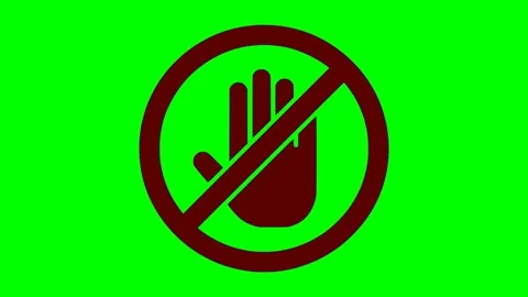 Black forbidden hand sign red flash animation Vídeo Stock 342830056