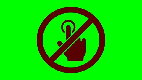 Black forbidden touch sign red flash animation Vídeos de archivo 342830070