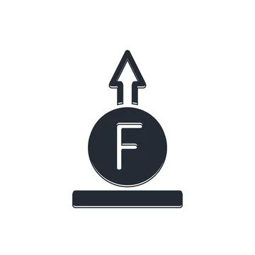Black Force of physic formula calculation icon isolated on white background.. Stock Illustration