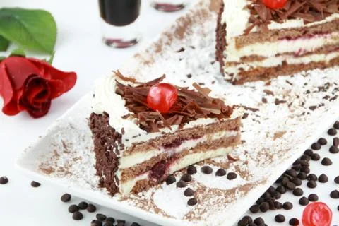 Black forest cake Stock Photos