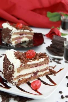 Black forest cake Stock Photos