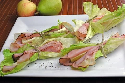 Black Forest Ham Wraps 写真素材