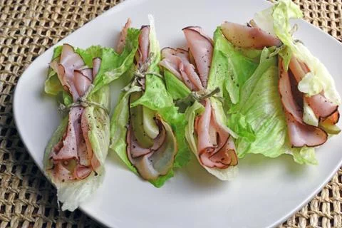 Black Forest Ham Wraps Stock Photos