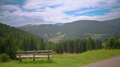 Black Forest Mountain Range Germany Schwarzwald with Bench and panorama Video stock 331459735