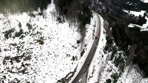 Black Forest Winter Aerials Video stock 302488135