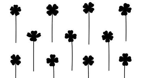 Black four leaf clover icons Stockillustratie