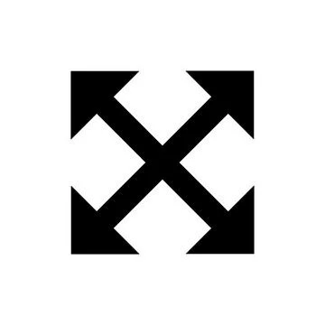 Black four way directional arrow icon isolated on transparent background Stock Illustration