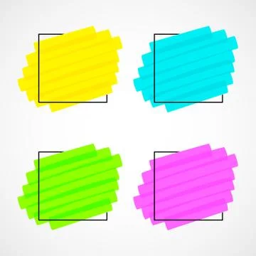 Black frame and realistic highlight scribble set Stock Illustration