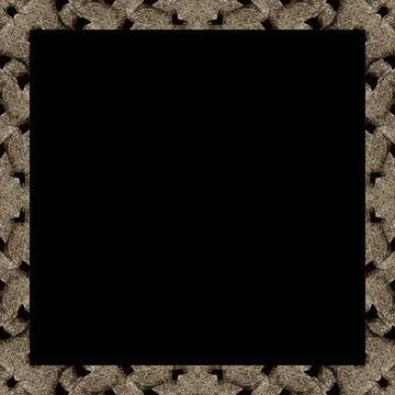 Black Frame Background with Geometric Pattern Borders Digital art tehcniqu... Stock Photos