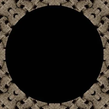 Black Frame Background with Geometric Pattern Borders Digital art tehcniqu... Stock Photos