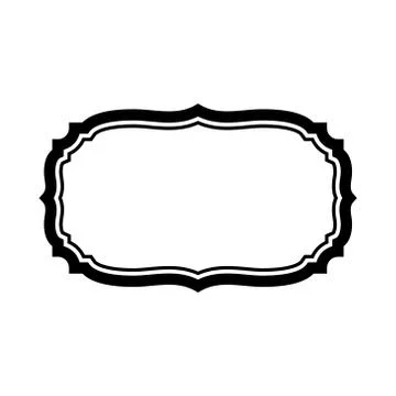 Black frame Beautiful design simple Stock Illustration