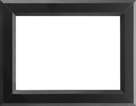 Black frame with blank white background. Mockup for design Stock Photos