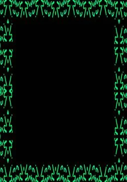 Black Frame with Decorated Patterned Borders Black frame background with d... Stock Photos