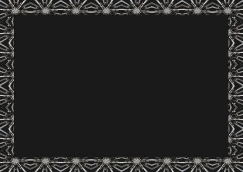 Black Frame With Decorative Borders Stock Illustration