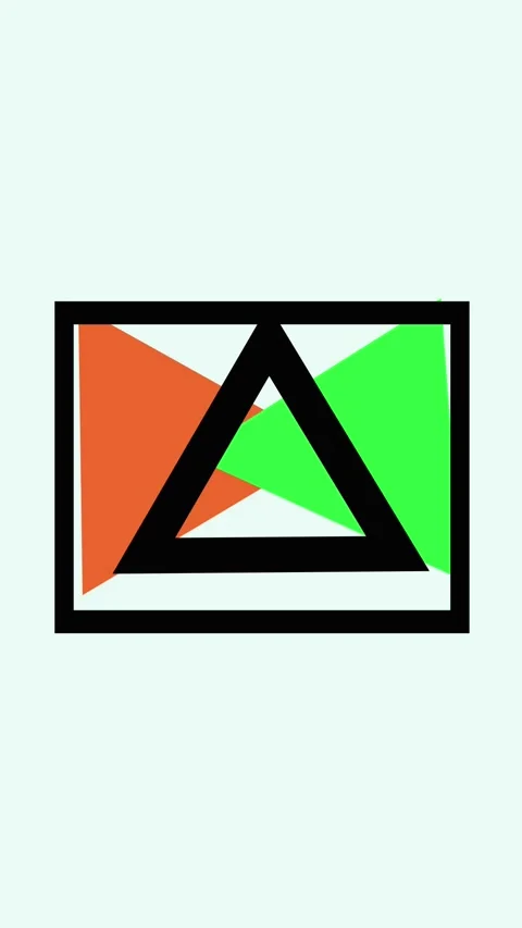 Black frame enclosing abstract geometric triangle shapes animation vertical.. Stock Footage 321626986