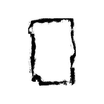 Black frame grunge style, vector paintbrush strokes rectangle border with Stockillustratie