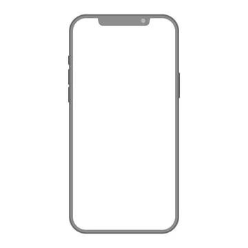 Black frame isolated mobile phone mockup template. Smartphone device vector Stock Illustration