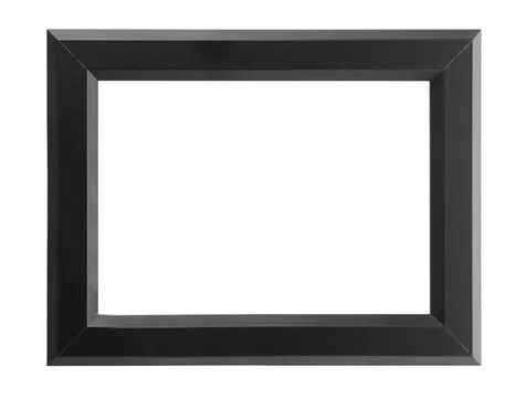 Black frame isolated on white. For mirror, photo, picture, painting and other Stock Photos