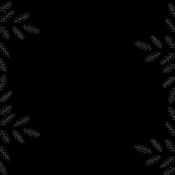 Black Frame with Leaves Stock Illustration