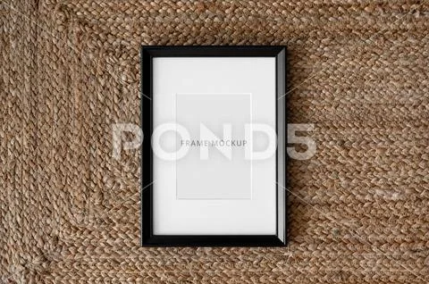 Black Frame Mockup on Natural Background PSD Template