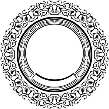 Black frame with ornamental border 스톡 일러스트