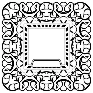 Black frame with ornamental border Stock Illustration