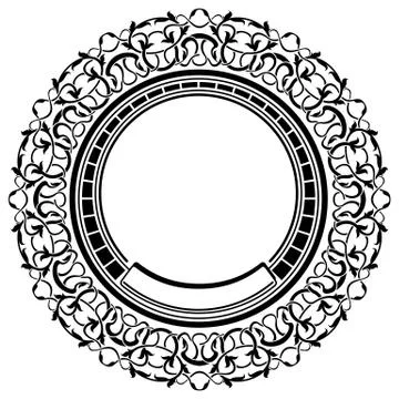 Black frame with ornamental border Stock Illustration