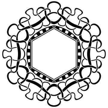 Black frame with ornamental border Stock Illustration