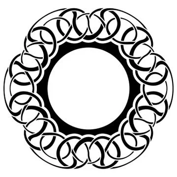 Black frame with ornamental border Illustrazione stock