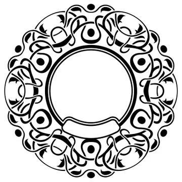 Black frame with ornamental border Stock Illustration