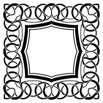 Black frame with ornamental border Stock Illustration