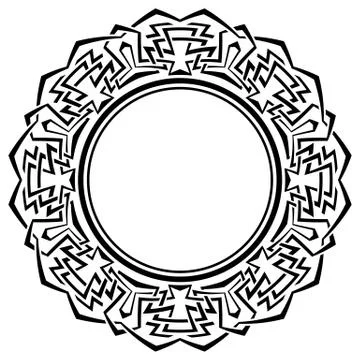 Black frame with ornamental border Illustrazione stock