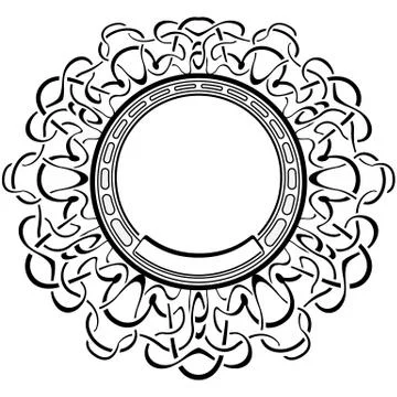 Black frame with ornamental border Illustrazione stock